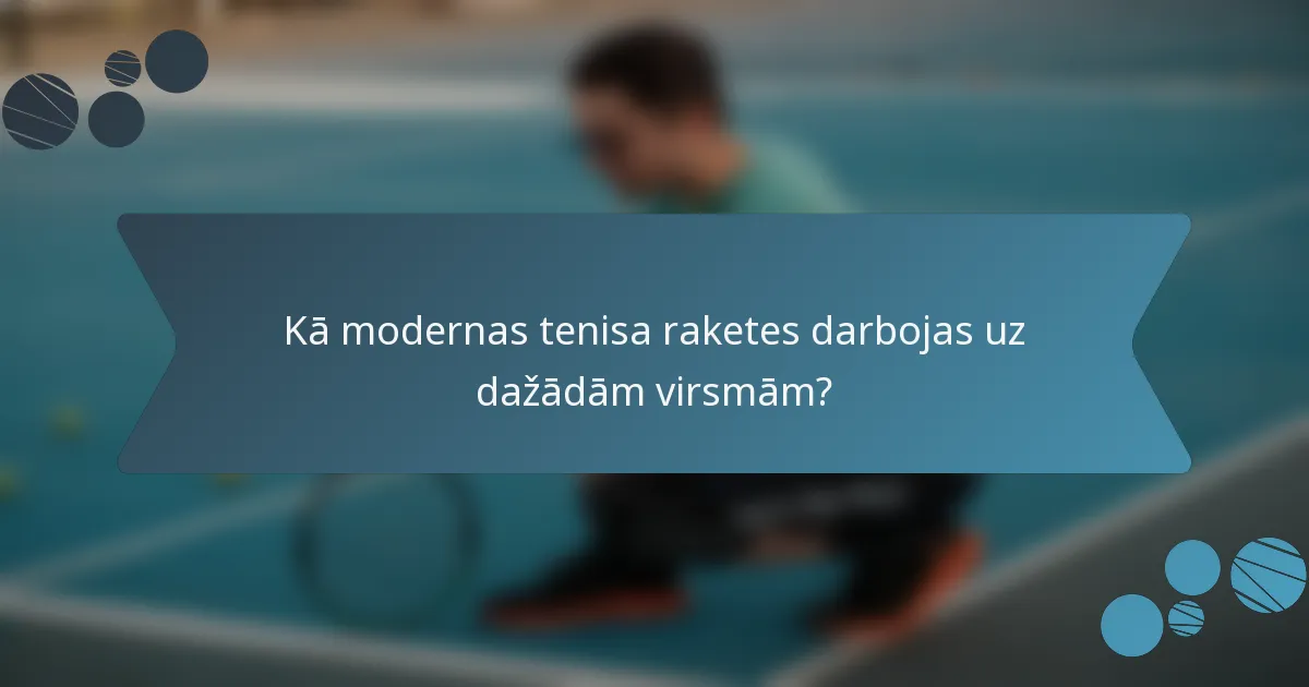 Kā modernas tenisa raketes darbojas uz dažādām virsmām?