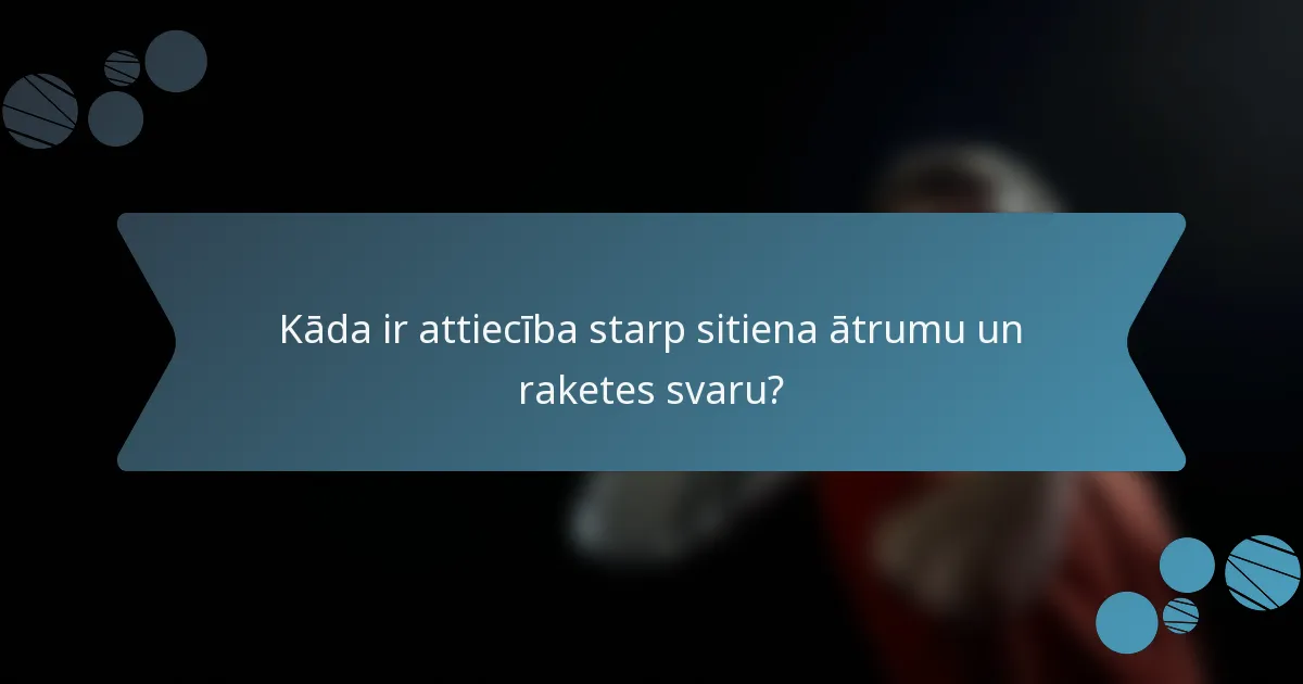 Kāda ir attiecība starp sitiena ātrumu un raketes svaru?