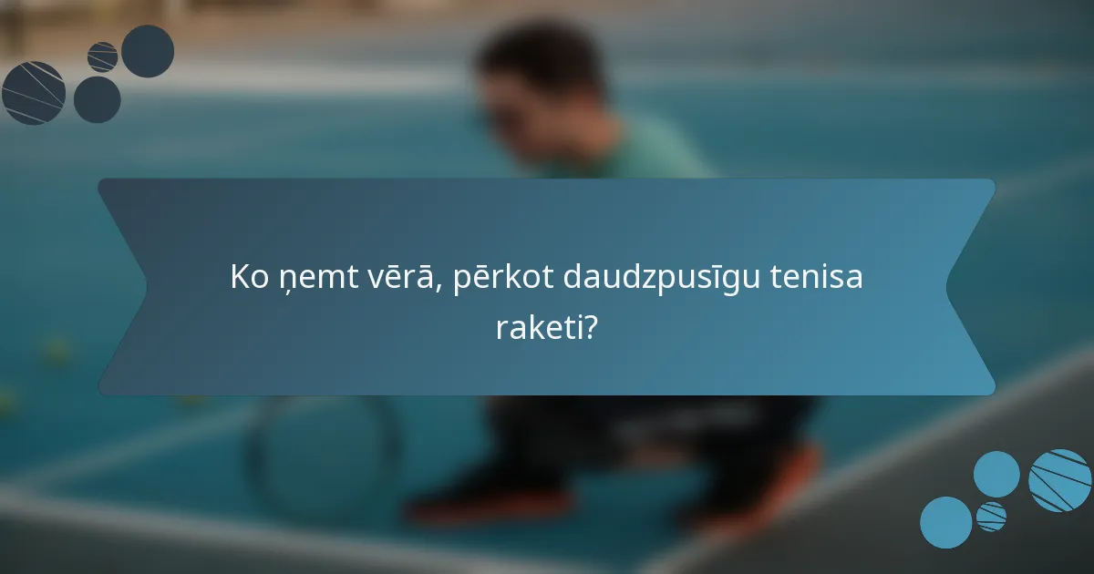 Ko ņemt vērā, pērkot daudzpusīgu tenisa raketi?