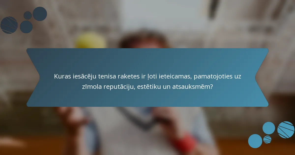 Kuras iesācēju tenisa raketes ir ļoti ieteicamas, pamatojoties uz zīmola reputāciju, estētiku un atsauksmēm?